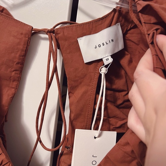 NWT Joslin Sakura Midi Earth Brown Dress in Organic Cotton - Picture 5 of 16